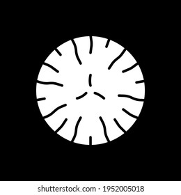 Pie dark mode glyph icon. Healthy food. Pastry product. Homemade baking. Recipe ingredient. Grocery product and foodstuff. White silhouette symbol on black space. Vector isolated illustration
