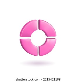 Pie diagram 3d icon. Isolated object on a transparent background