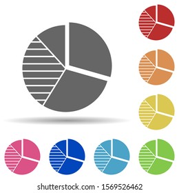 Pie, diagram, diagram chart in multi color style icon. Simple glyph, flat vector of business icons for ui and ux, website or mobile application