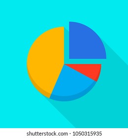 Pie diagram icon. Flat illustration of pie diagram vector icon for web