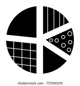 pie diagram icon, vector illustration, black sign on isolated background
