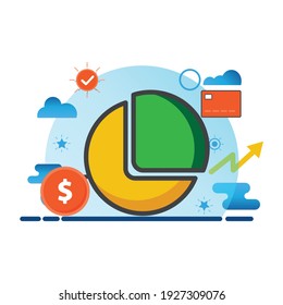 pie diagram illustration. Flat vector icon. can use for, icon design element,ui, web, app.