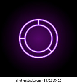 pie diagram neon icon. Elements of finance and chart set. Simple icon for websites, web design, mobile app, info graphics