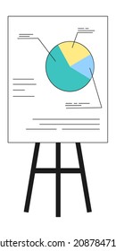 Pie diagram on flip chart board. Presentation concept