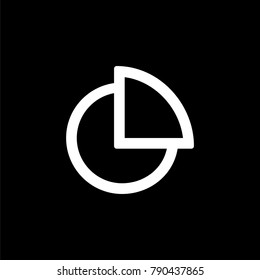 Pie diagramm icon for simple flat style ui design.
