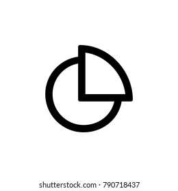 Pie diagramm icon for simple flat style ui design.