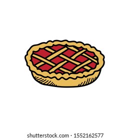 pie doodle icon, vector illustration