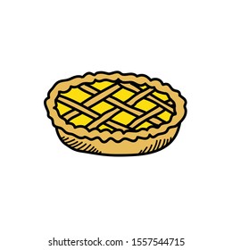 pie doodle icon, vector illustration