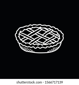 pie doodle icon, vector illustration