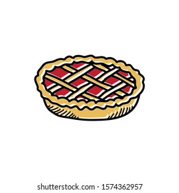 pie doodle icon, vector illustration