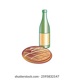 Pie doodle icon, vector illustration