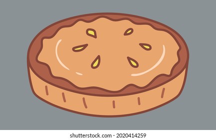 Ilustración de Pie Doodle. Vector, lindo, colorido, dibujado a mano.