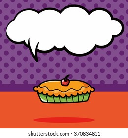 pie doodle, speech bubble