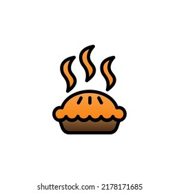 Pie With Filled Line Vector Illustration