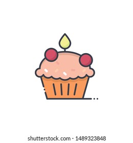 Pie Filled outline vector illustration. Food & Drinks style icon.