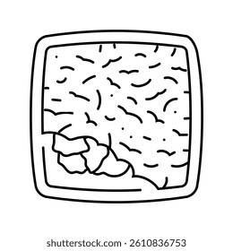 pie fish line icon vector. pie fish sign. isolated contour symbol black illustration