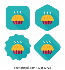 pie flat icon with long shadow, eps10