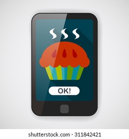 pie flat icon with long shadow,eps10