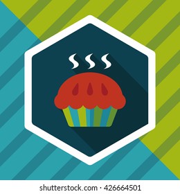 pie flat icon with long shadow,eps10