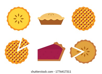 Pie flat, pie slice icon, cheese slice icon, vector illustration isolated on white background