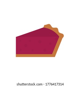 Pie flat, pie slice icon, cheese slice icon, vector illustration isolated on white background