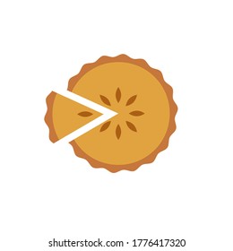 Pie flat, pie slice icon, cheese slice icon, vector illustration isolated on white background