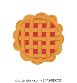 Pie in flat style. Pastries with jam filling. Food.