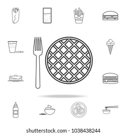 pie with folk line icon. Detailed set of fast food icons. Premium quality graphic design. One of the collection icons for websites, web design, mobile app on white background