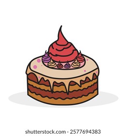 Pie Food Cake Ilustration Art Cartoon