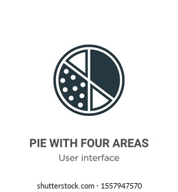 Pie with four areas vector icon on white background. Flat vector pie with four areas icon symbol sign from modern user interface collection for mobile concept and web apps design.