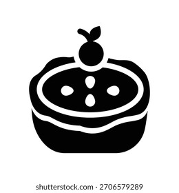 Gráfico de Vector de ilustración de icono de glifo de tarta. Gráfico simple del Vector de la ilustración del elemento, conveniente para el App, los Sitios web, y las presentaciones aisladas en el fondo blanco