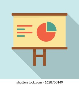 Pie graph board icon. Flat illustration of pie graph board vector icon for web design