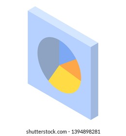 Pie graph card icon. Isometric of pie graph card vector icon for web design isolated on white background