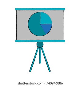 pie graph chart on board icon image