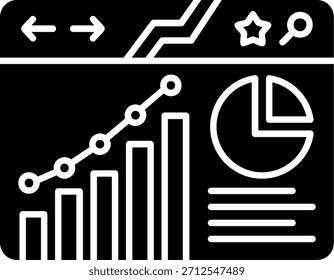 Diseño de icono de estilo de glifo de gráfico circular