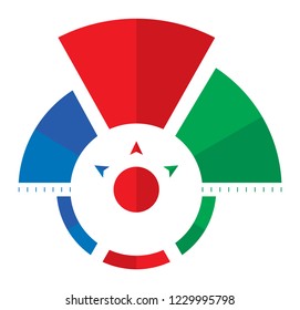 pie graph and grow color vector