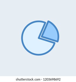 Pie graph icon on the white background