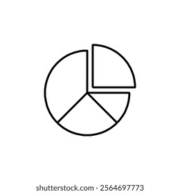 pie graph icon vector symbol isolated