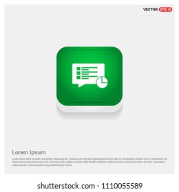 Pie graph iconGreen Web Button - Free vector icon