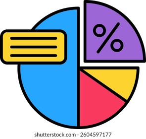 Pie graph Line vector Icon Design