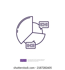 Pie Graph Outline Vector Icon