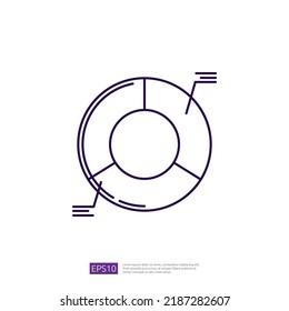 Pie Graph Outline Vector Icon
