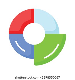 Pie graph vector design in modern style, isolated on white background