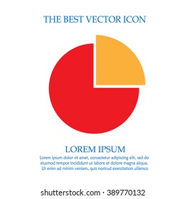Pie graph vector icon. Chart simple isolated silhouette symbol.
