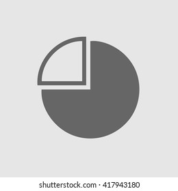 Pie graph vector icon. Chart simple isolated logo sign symbol.