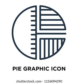 Pie graphic icon vector isolated on white background, Pie graphic transparent sign , thin symbols or lined elements in outline style
