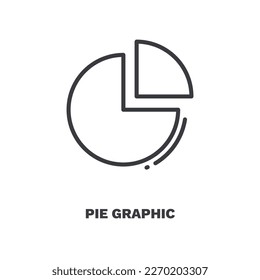 pie graphic icon.Thin line pie graphic icon from business collection. Outline vector isolated on white background. Editable pie graphic symbol can be used web and mobile