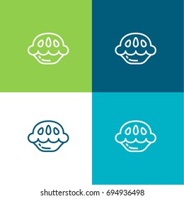 Pie green and blue material color minimal icon or logo design