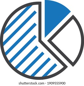 pie growth icon vector isolate