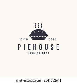 Pie House Icon Sign Symbol Hipster Vintage Logo Design Vector Illustration